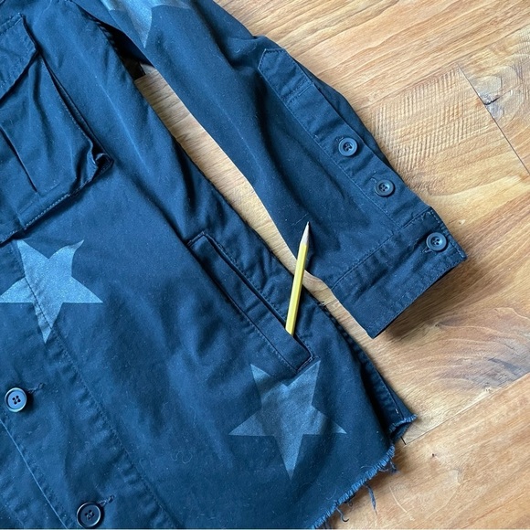 Pistola Camilo Star Print Military Shirt Jacket in Black - Picture 8 of 16